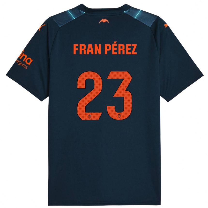 Niño Fútbol Camiseta Fran Pérez #23 Azul Marino 2ª Equipación 2023/24 Perú