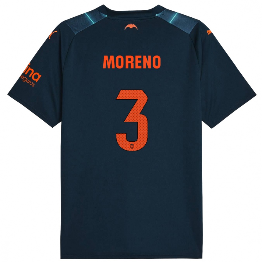 Niño Fútbol Camiseta Diego Moreno #3 Azul Marino 2ª Equipación 2023/24 Perú