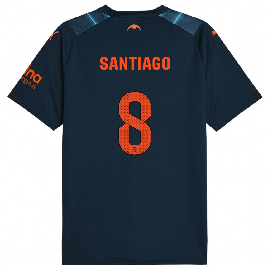 Niño Fútbol Camiseta Yellu Santiago #8 Azul Marino 2ª Equipación 2023/24 Perú