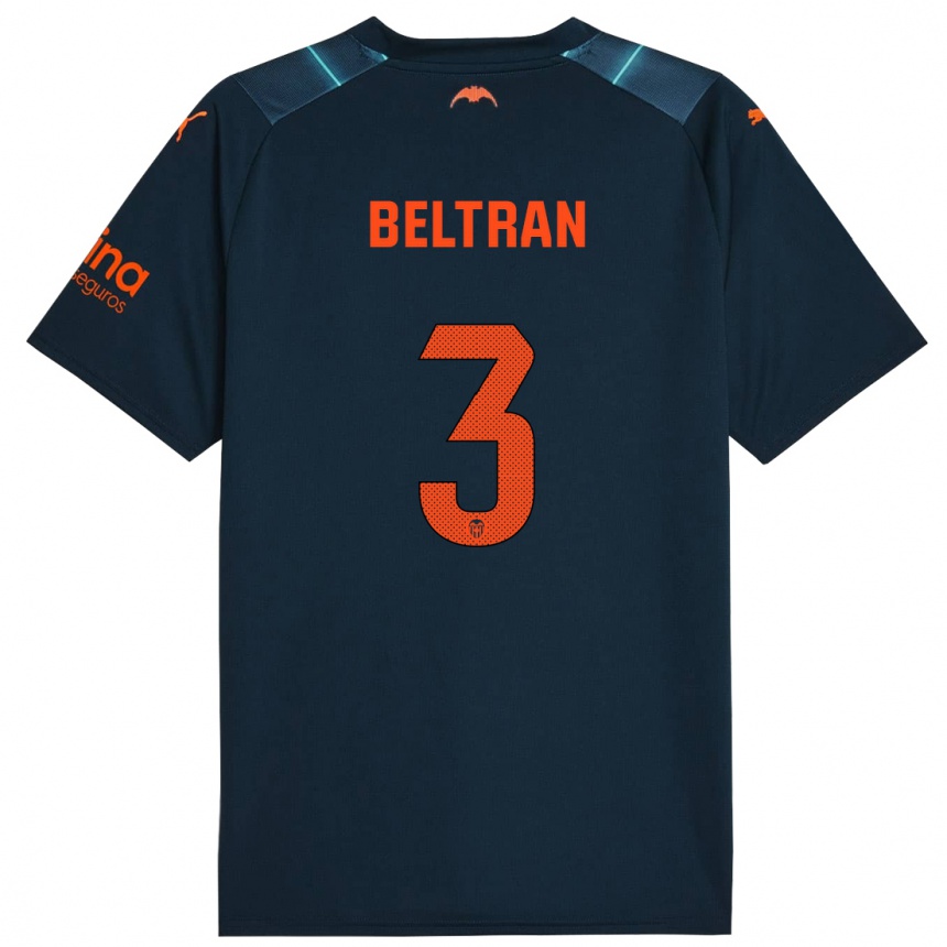 Niño Fútbol Camiseta Bea Beltran #3 Azul Marino 2ª Equipación 2023/24 Perú