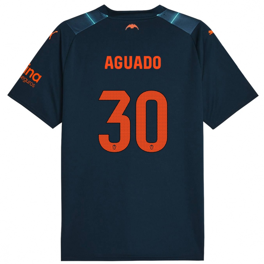 Niño Fútbol Camiseta Julia Aguado #30 Azul Marino 2ª Equipación 2023/24 Perú