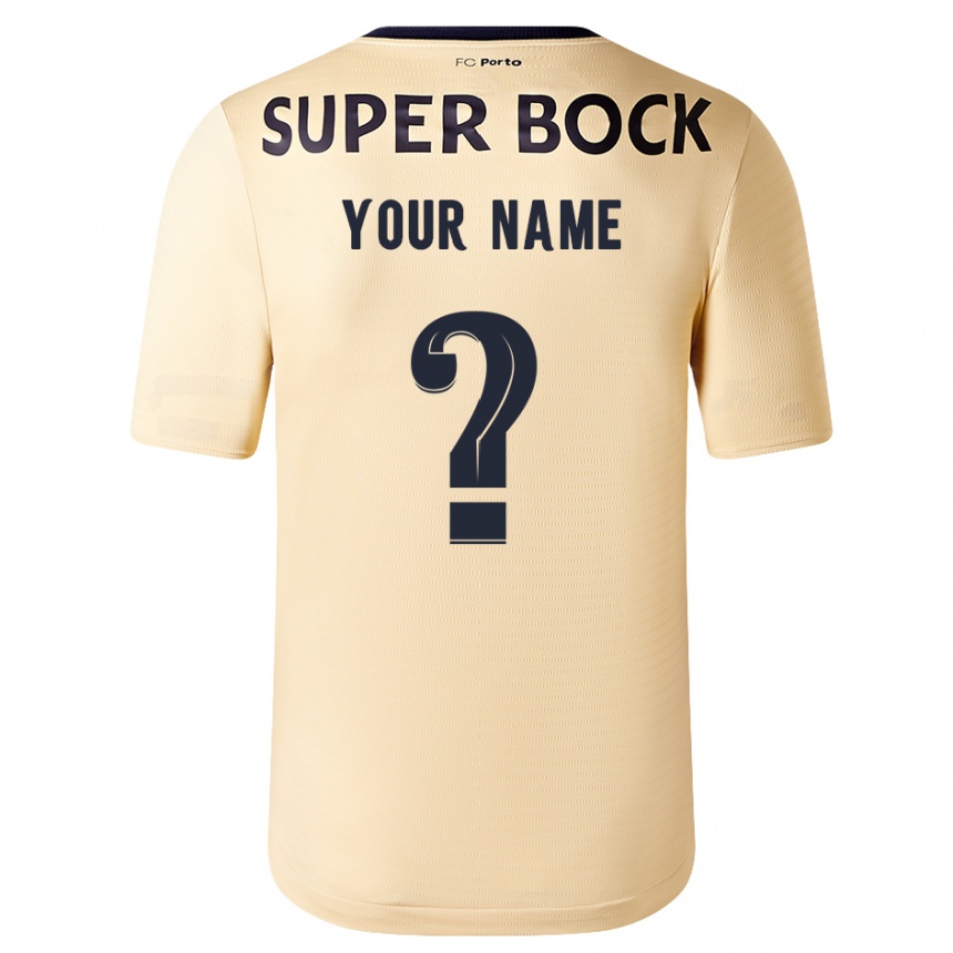 Niño Fútbol Camiseta Su Nombre #0 Beige-Dorado 2ª Equipación 2023/24 Perú