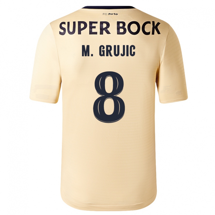 Niño Fútbol Camiseta Marko Grujic #8 Beige-Dorado 2ª Equipación 2023/24 Perú