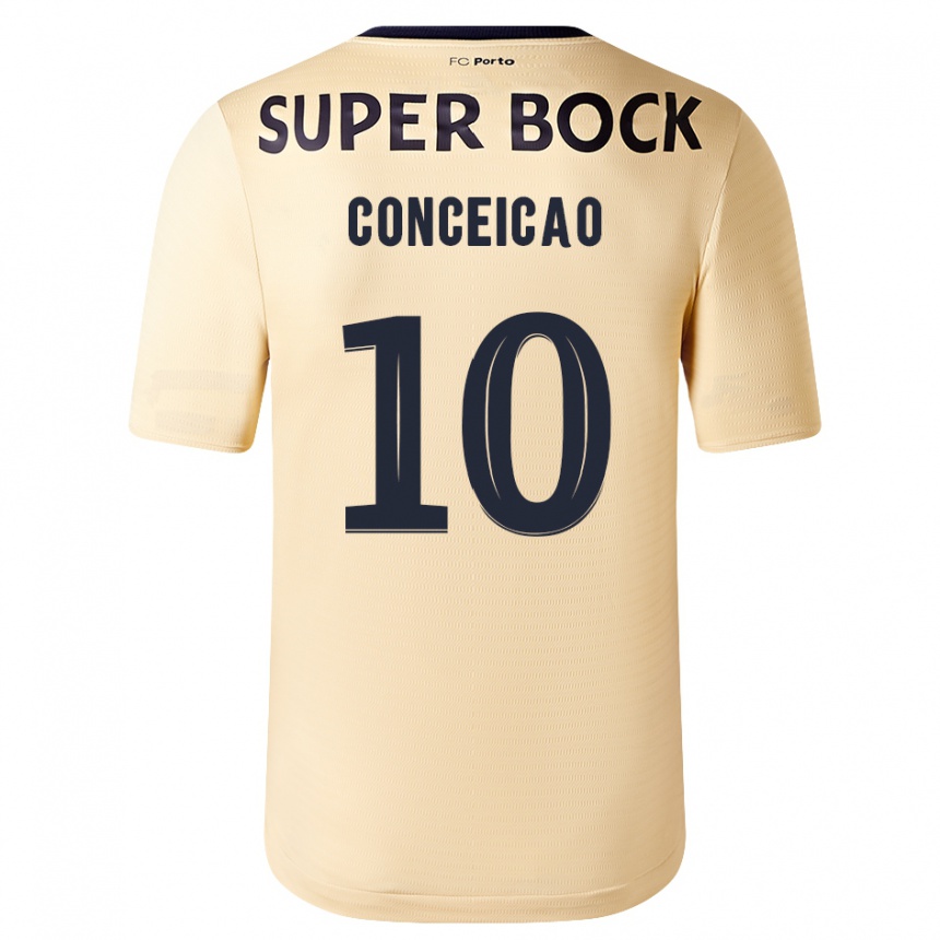 Niño Fútbol Camiseta Francisco Conceicao #10 Beige-Dorado 2ª Equipación 2023/24 Perú