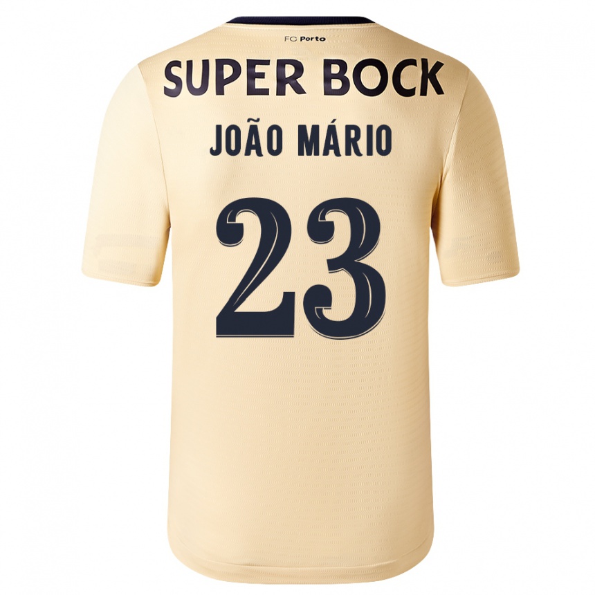 Niño Fútbol Camiseta João Mário #23 Beige-Dorado 2ª Equipación 2023/24 Perú