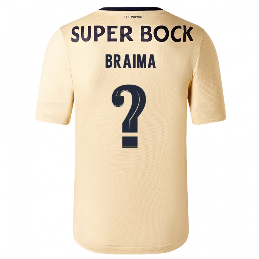 Niño Fútbol Camiseta Braima #0 Beige-Dorado 2ª Equipación 2023/24 Perú