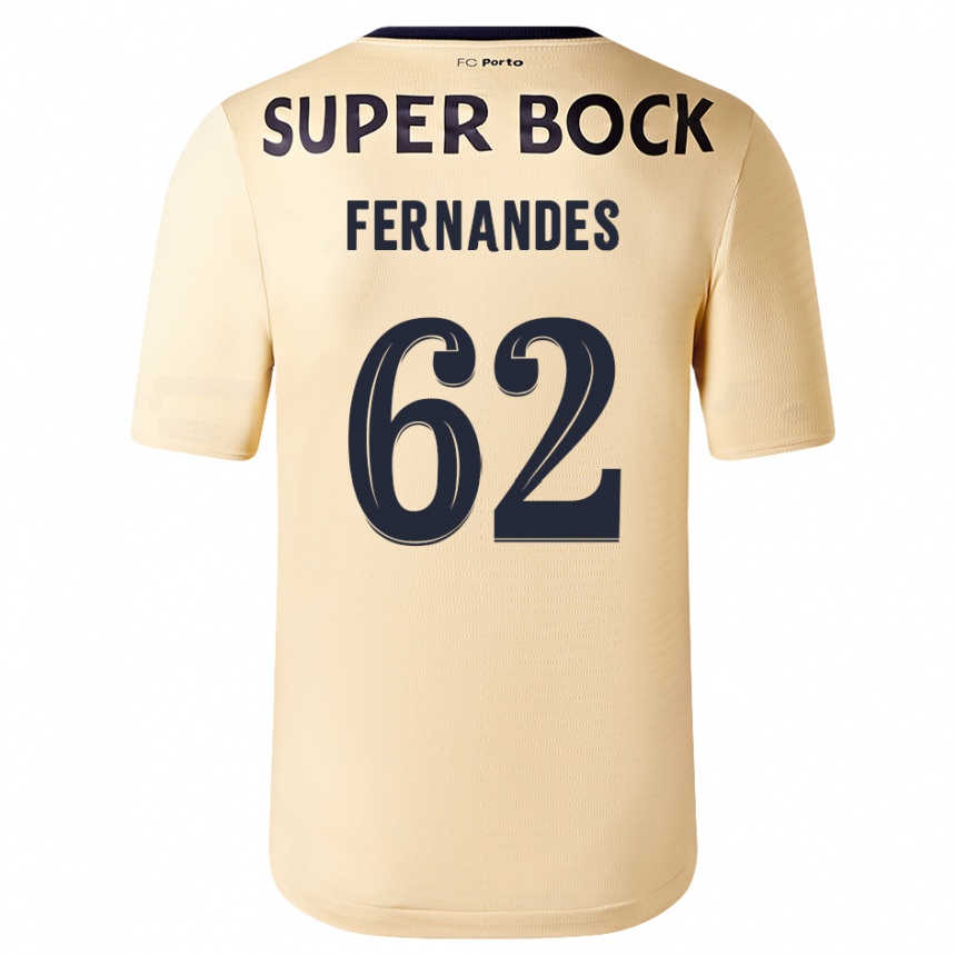 Niño Fútbol Camiseta Rodrigo Fernandes #62 Beige-Dorado 2ª Equipación 2023/24 Perú