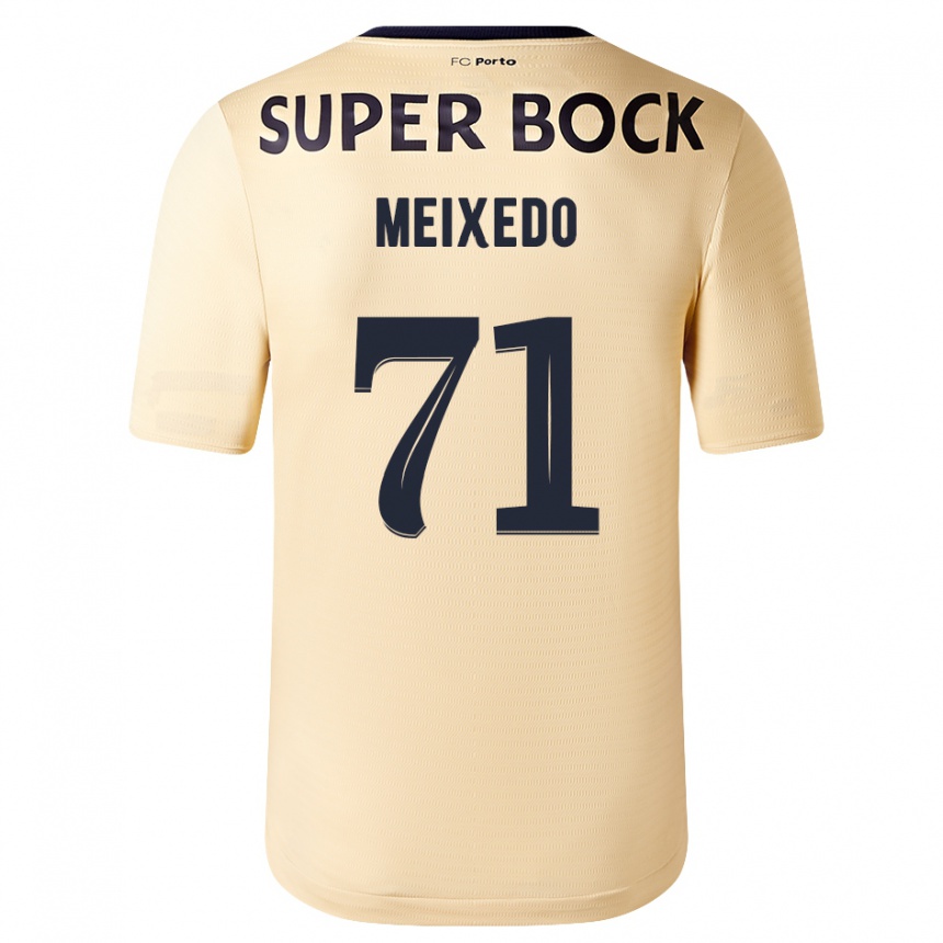 Niño Fútbol Camiseta Francisco Meixedo #71 Beige-Dorado 2ª Equipación 2023/24 Perú