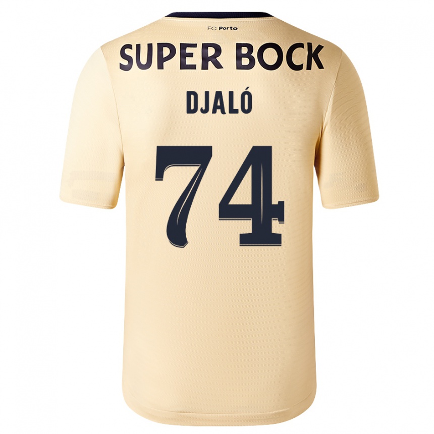 Niño Fútbol Camiseta Ussumane Djaló #74 Beige-Dorado 2ª Equipación 2023/24 Perú