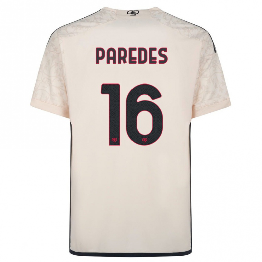 Niño Fútbol Camiseta Leandro Paredes #16 Blanquecino 2ª Equipación 2023/24 Perú