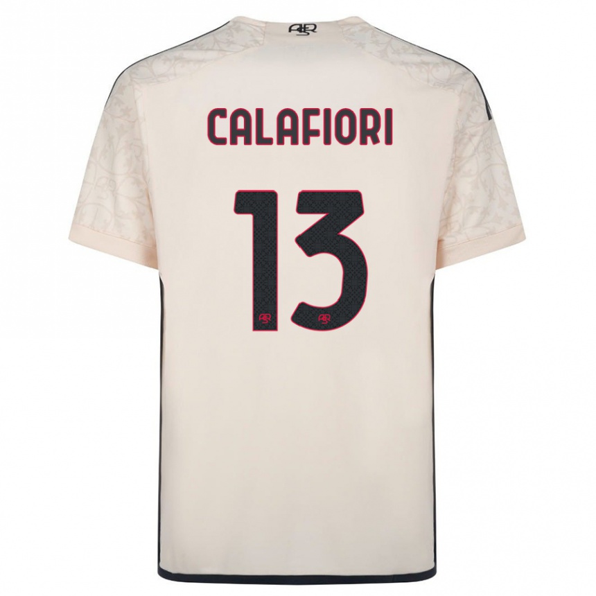 Niño Fútbol Camiseta Riccardo Calafiori #13 Blanquecino 2ª Equipación 2023/24 Perú