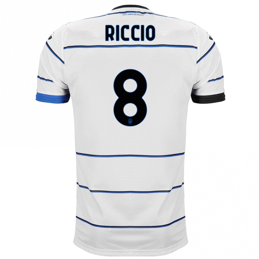 Niño Fútbol Camiseta Lorenzo Riccio #8 Blanco 2ª Equipación 2023/24 Perú