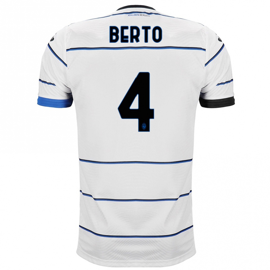 Niño Fútbol Camiseta Gabriele Berto #4 Blanco 2ª Equipación 2023/24 Perú