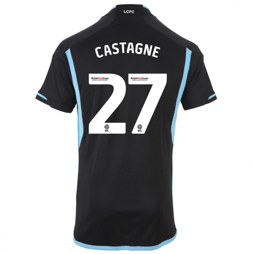 Hombre Fútbol Camiseta Timothy Castagne #27 Negro 2ª Equipación 2023/24 Perú