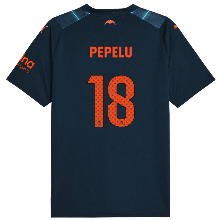 Hombre Fútbol Camiseta Pepelu #18 Azul Marino 2ª Equipación 2023/24 Perú