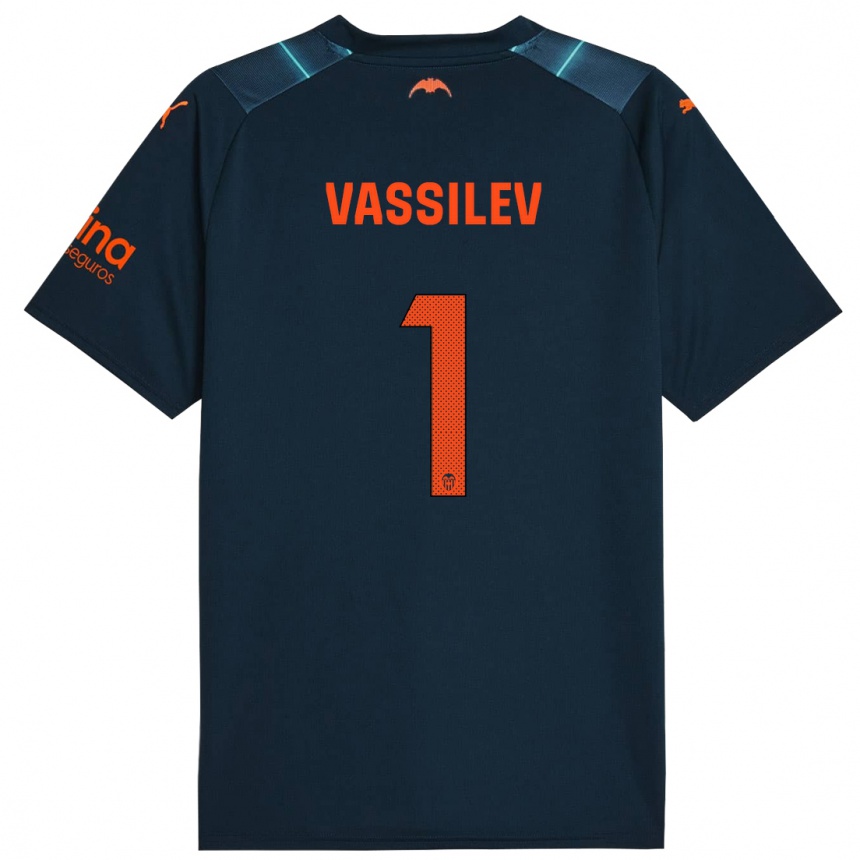 Hombre Fútbol Camiseta David Vassilev #1 Azul Marino 2ª Equipación 2023/24 Perú