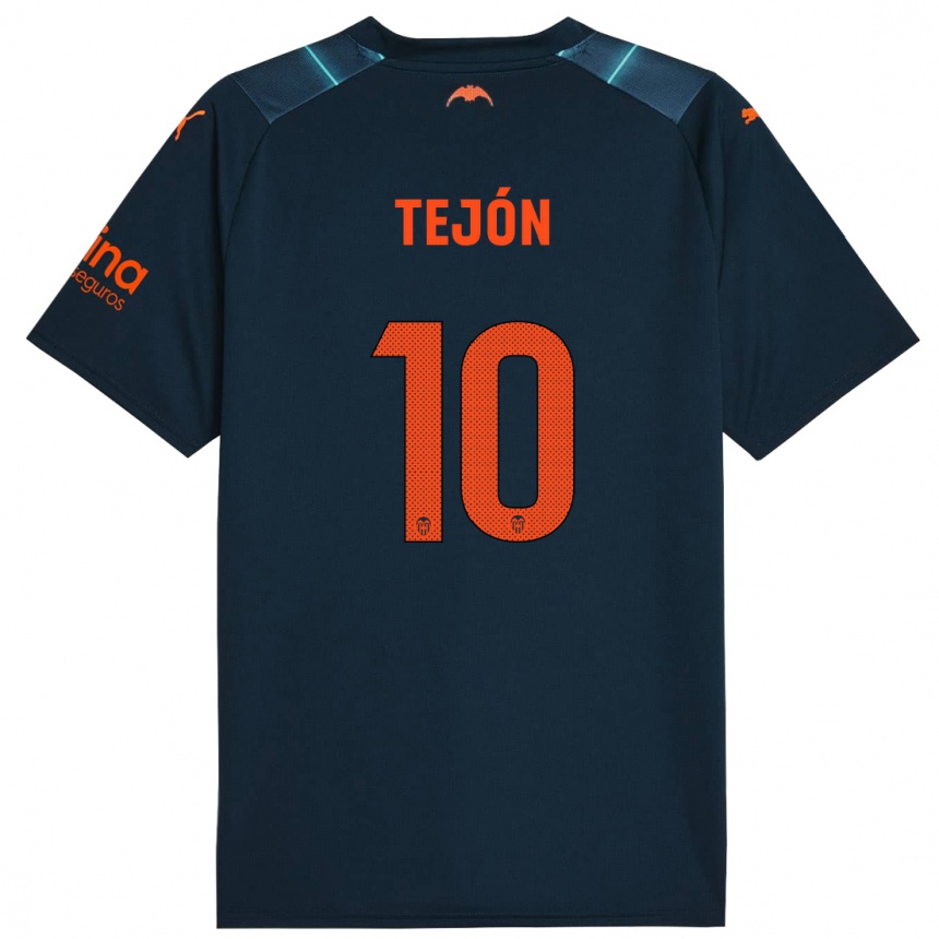 Hombre Fútbol Camiseta Martín Tejón #10 Azul Marino 2ª Equipación 2023/24 Perú