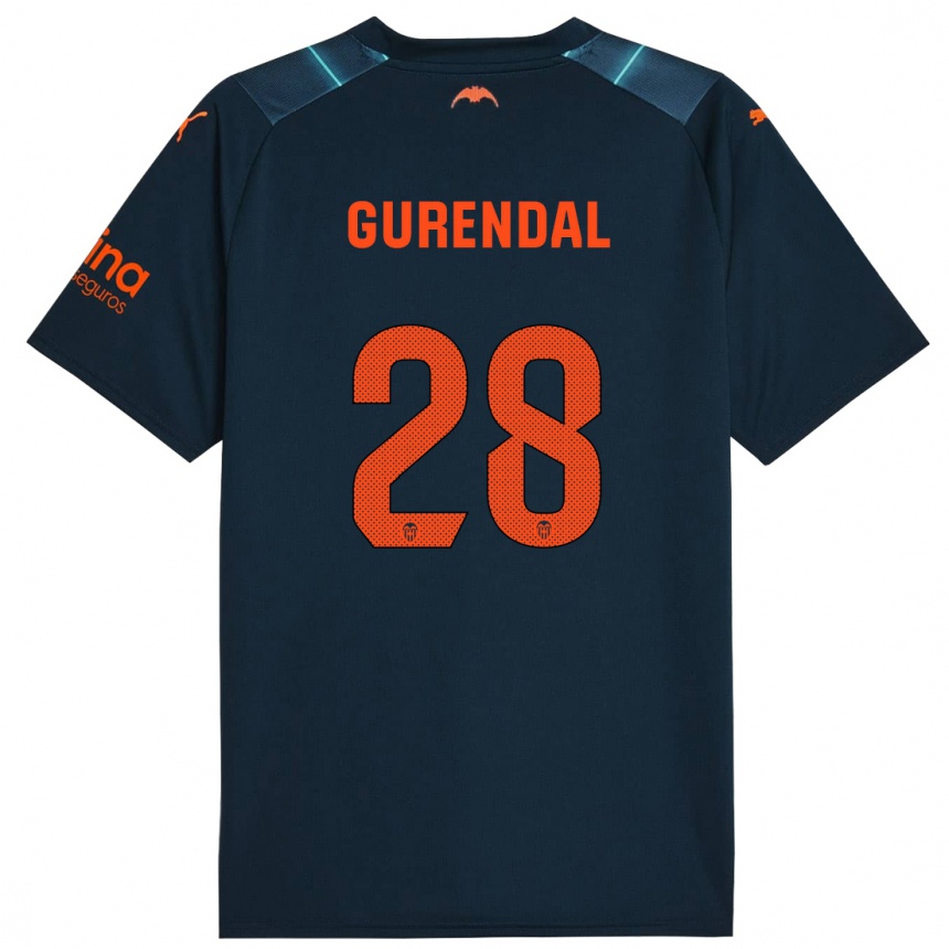 Hombre Fútbol Camiseta Alexander Gurendal #28 Azul Marino 2ª Equipación 2023/24 Perú