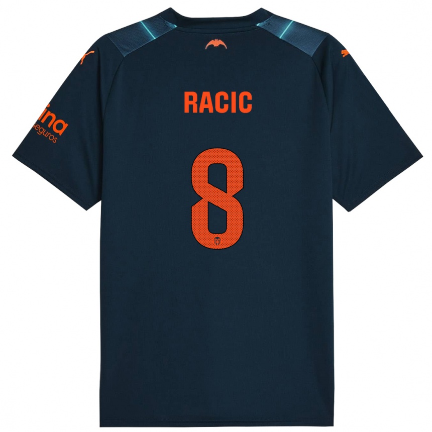 Hombre Fútbol Camiseta Uros Racic #8 Azul Marino 2ª Equipación 2023/24 Perú