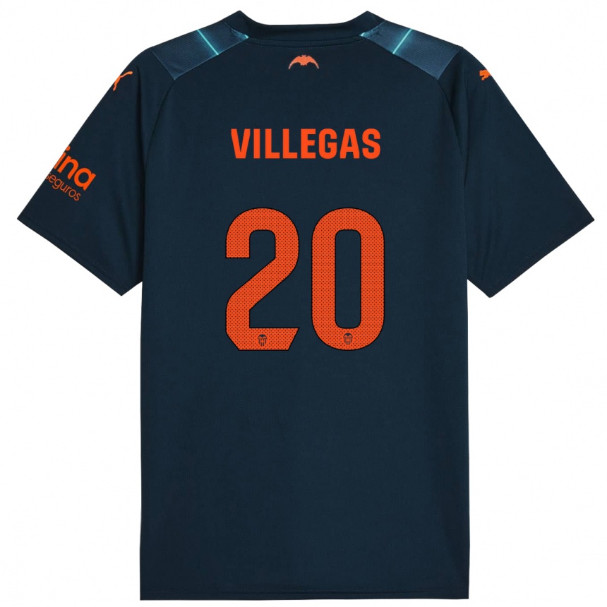 Hombre Fútbol Camiseta Noelia Villegas #20 Azul Marino 2ª Equipación 2023/24 Perú