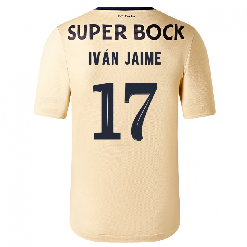 Hombre Fútbol Camiseta Iván Jaime #17 Beige-Dorado 2ª Equipación 2023/24 Perú