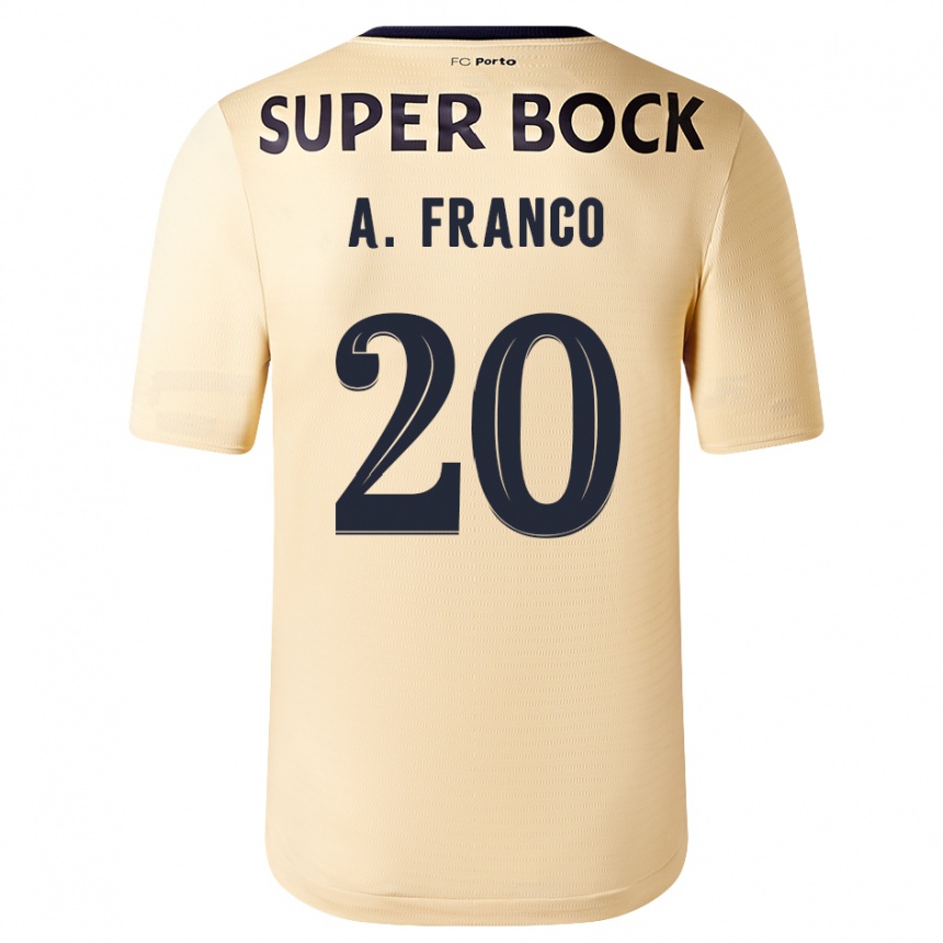 Hombre Fútbol Camiseta André Franco #20 Beige-Dorado 2ª Equipación 2023/24 Perú