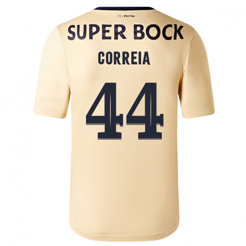 Hombre Fútbol Camiseta Romain Correia #44 Beige-Dorado 2ª Equipación 2023/24 Perú