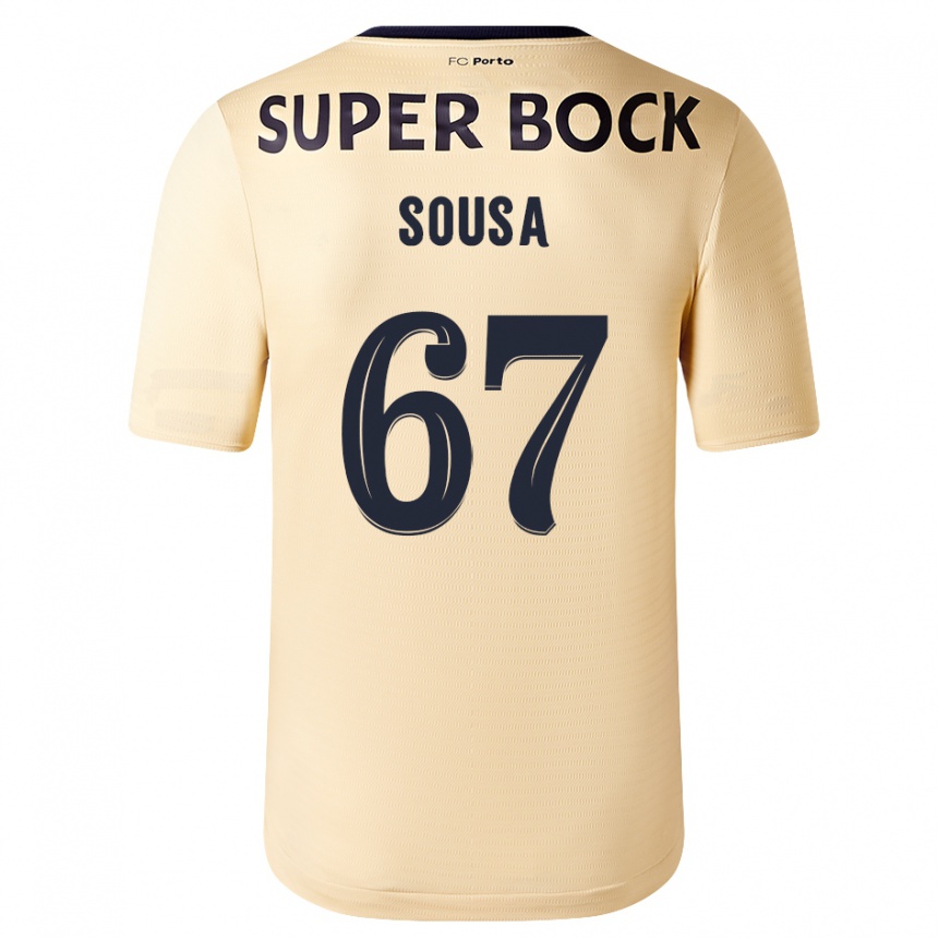 Hombre Fútbol Camiseta Vasco Sousa #67 Beige-Dorado 2ª Equipación 2023/24 Perú