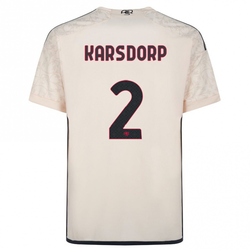 Hombre Fútbol Camiseta Rick Karsdorp #2 Blanquecino 2ª Equipación 2023/24 Perú