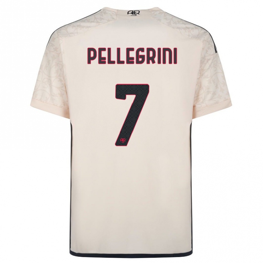 Hombre Fútbol Camiseta Lorenzo Pellegrini #7 Blanquecino 2ª Equipación 2023/24 Perú