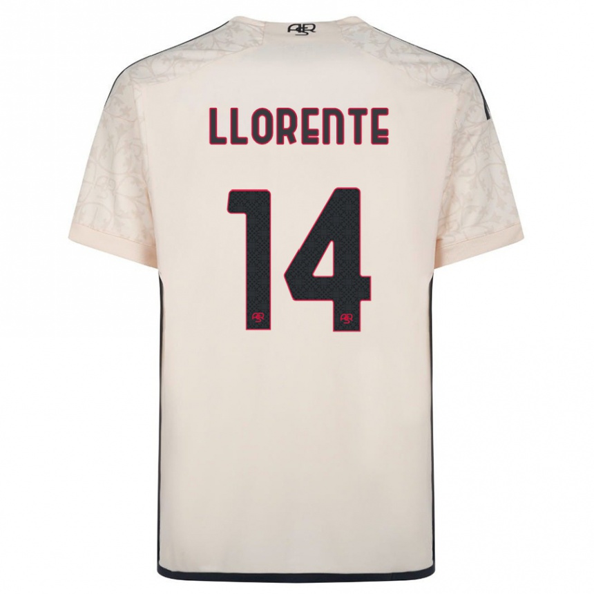 Hombre Fútbol Camiseta Diego Llorente #14 Blanquecino 2ª Equipación 2023/24 Perú