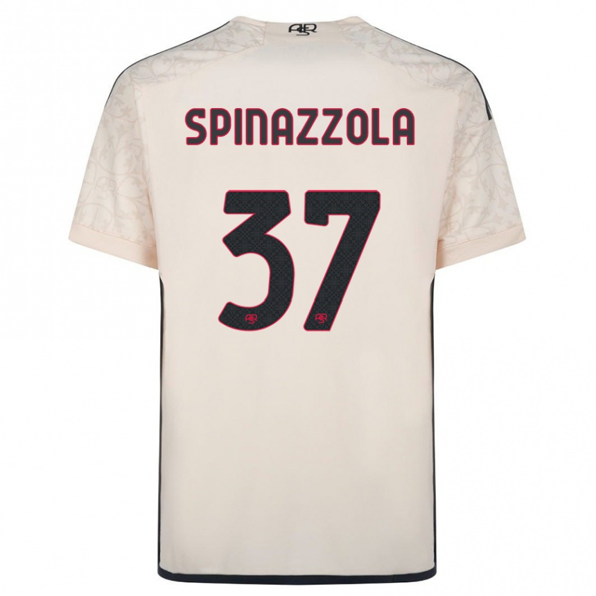 Hombre Fútbol Camiseta Leonardo Spinazzola #37 Blanquecino 2ª Equipación 2023/24 Perú