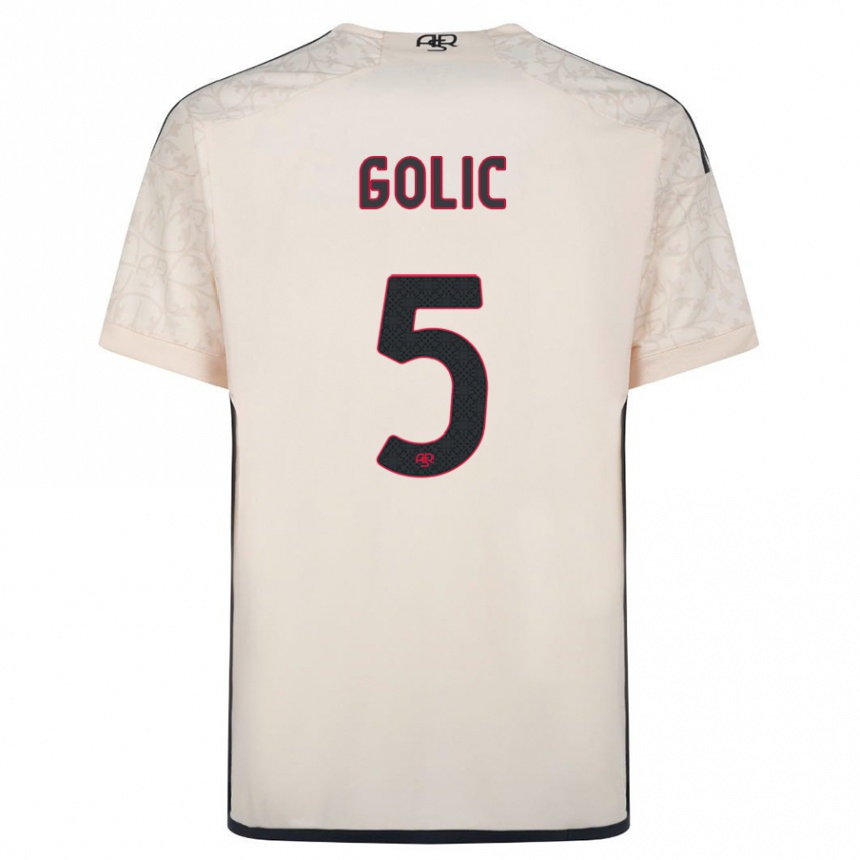 Hombre Fútbol Camiseta Lovro Golic #5 Blanquecino 2ª Equipación 2023/24 Perú