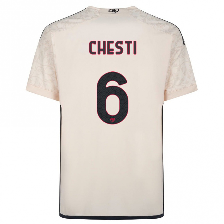 Hombre Fútbol Camiseta Francesco Chesti #6 Blanquecino 2ª Equipación 2023/24 Perú