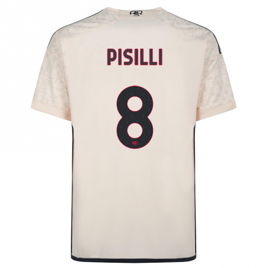 Hombre Fútbol Camiseta Niccolò Pisilli #8 Blanquecino 2ª Equipación 2023/24 Perú