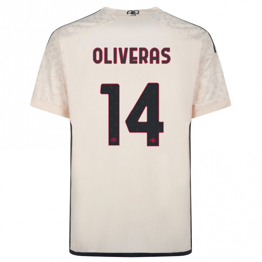 Hombre Fútbol Camiseta Jan Oliveras #14 Blanquecino 2ª Equipación 2023/24 Perú