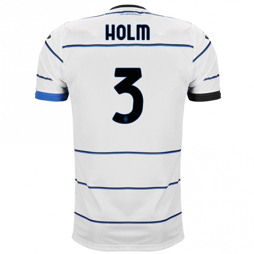 Hombre Fútbol Camiseta Emil Holm #3 Blanco 2ª Equipación 2023/24 Perú