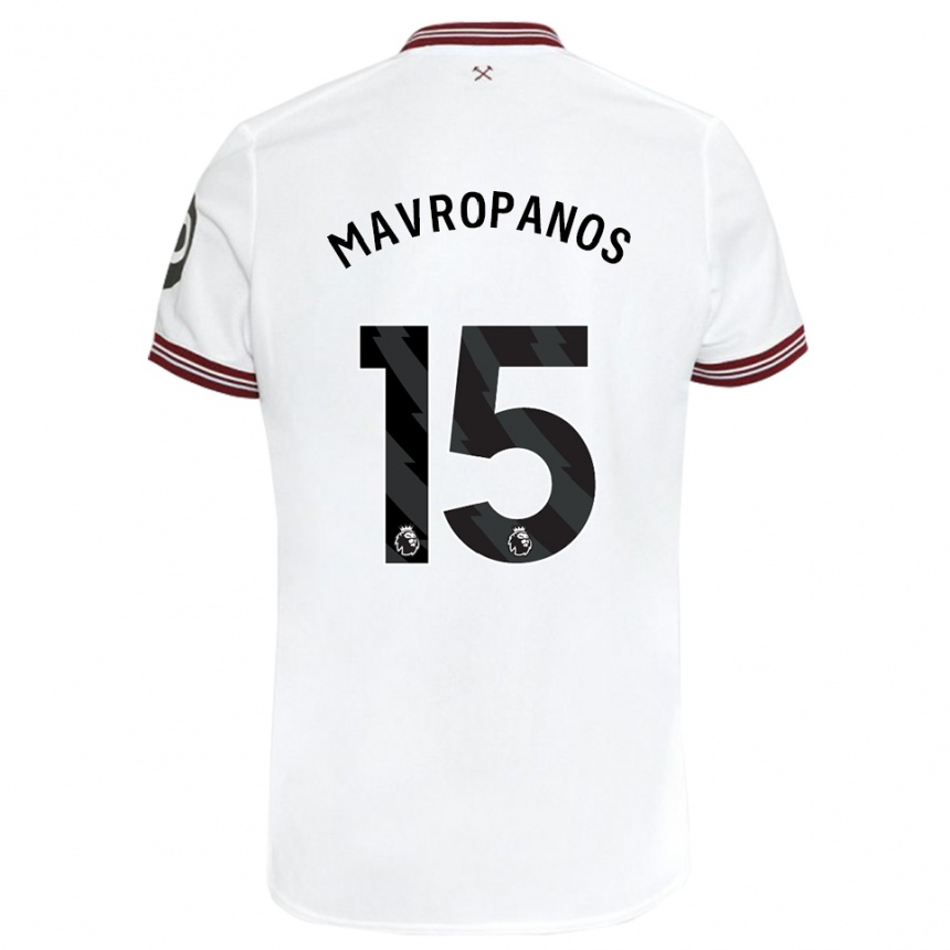 Mujer Fútbol Camiseta Konstantinos Mavropanos #15 Blanco 2ª Equipación 2023/24 Perú