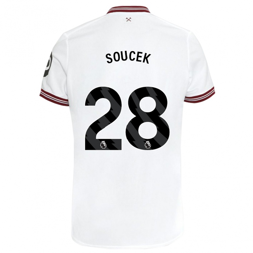 Mujer Fútbol Camiseta Tomas Soucek #28 Blanco 2ª Equipación 2023/24 Perú