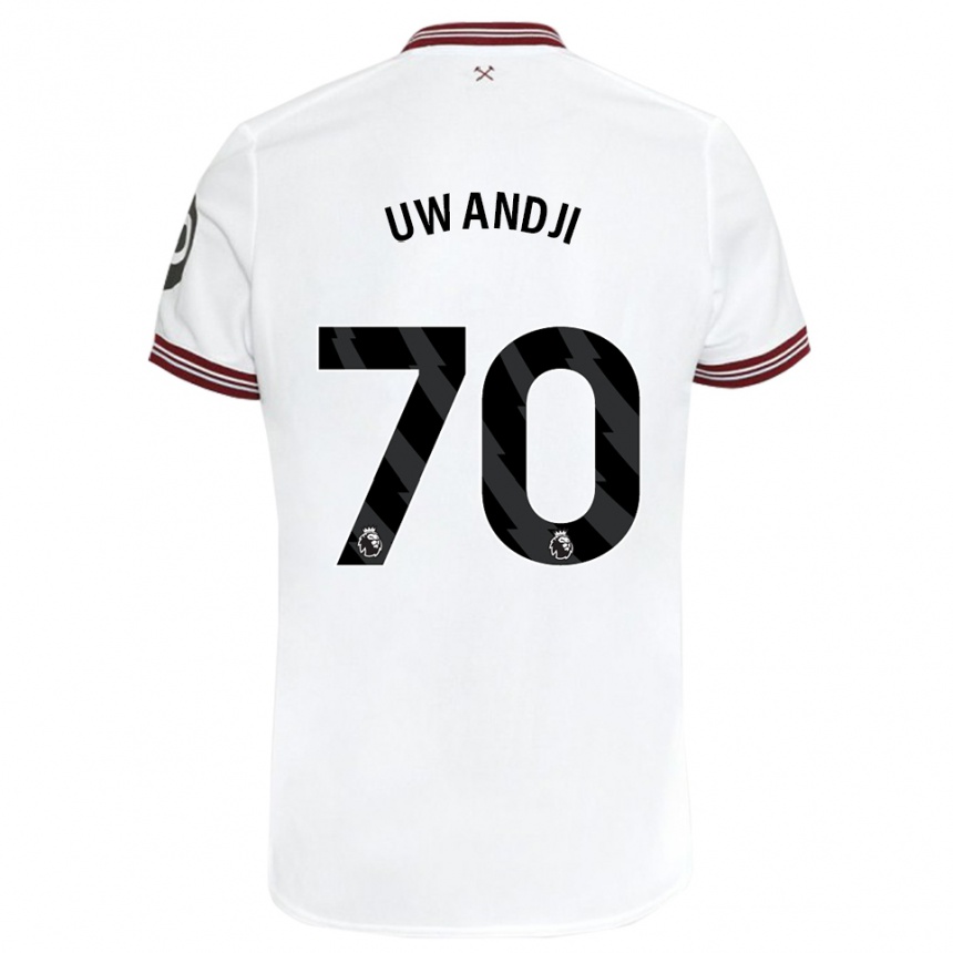 Mujer Fútbol Camiseta Blaise Uwandji #70 Blanco 2ª Equipación 2023/24 Perú