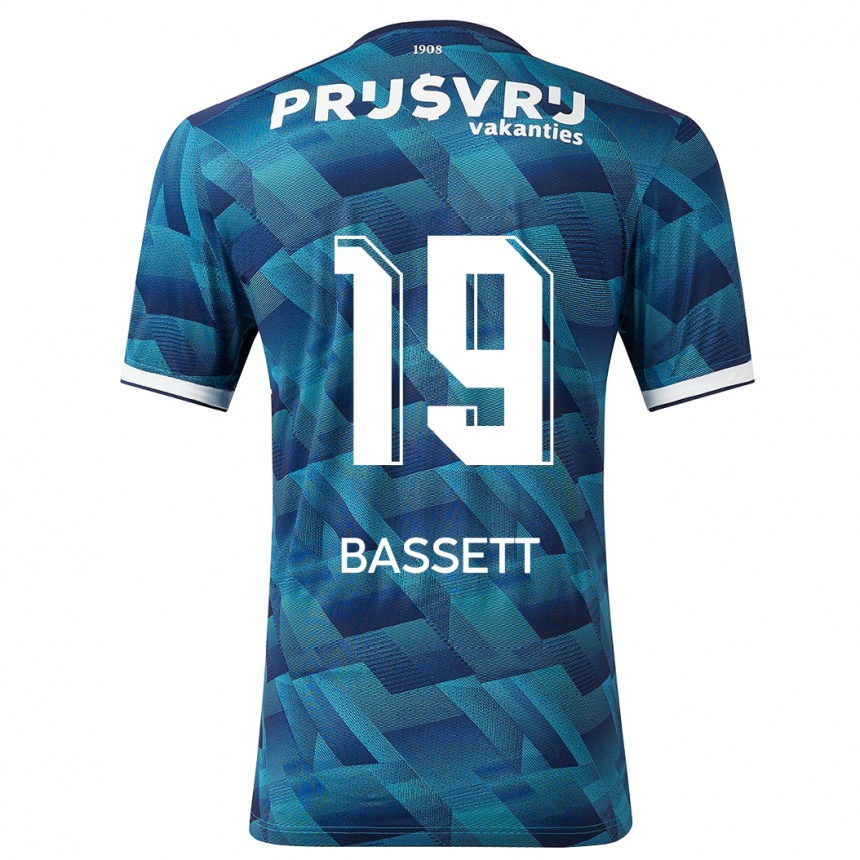 Mujer Fútbol Camiseta Cole Bassett #19 Azul 2ª Equipación 2023/24 Perú