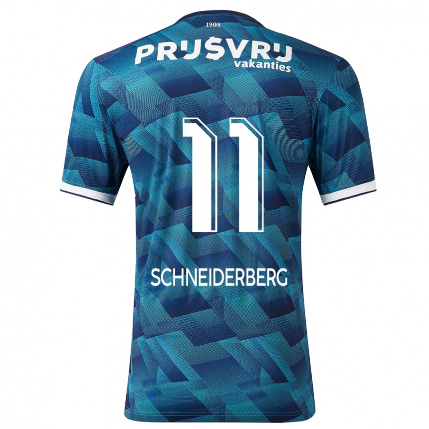 Mujer Fútbol Camiseta July Schneiderberg #11 Azul 2ª Equipación 2023/24 Perú