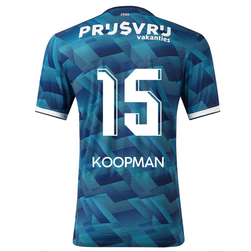 Mujer Fútbol Camiseta Sanne Koopman #15 Azul 2ª Equipación 2023/24 Perú