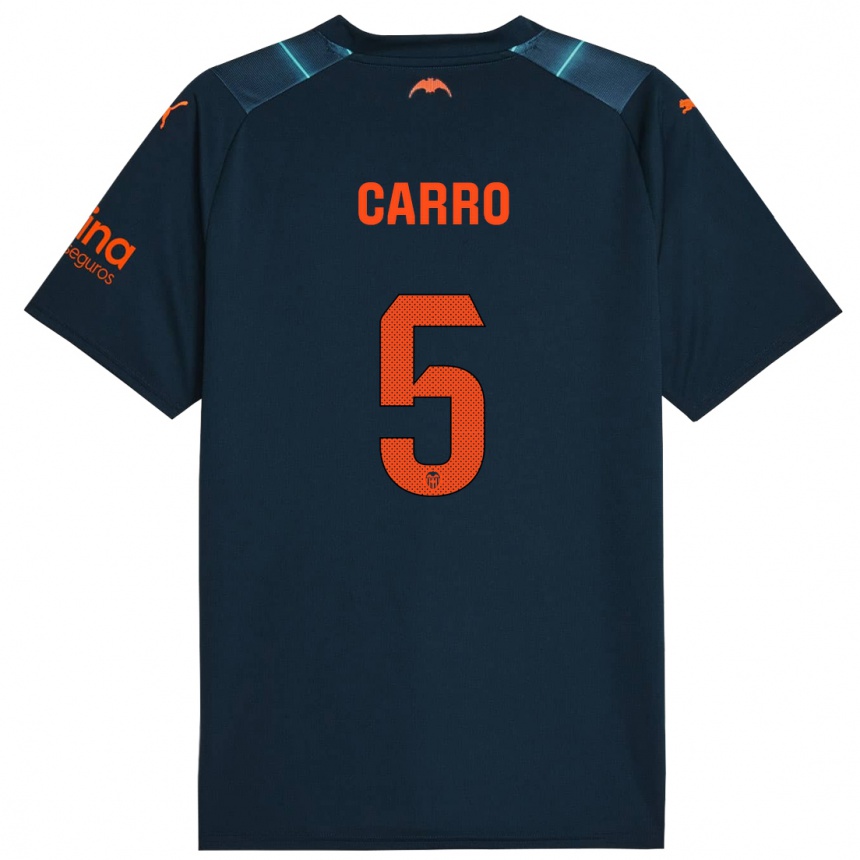 Mujer Fútbol Camiseta Marta Carro #5 Azul Marino 2ª Equipación 2023/24 Perú