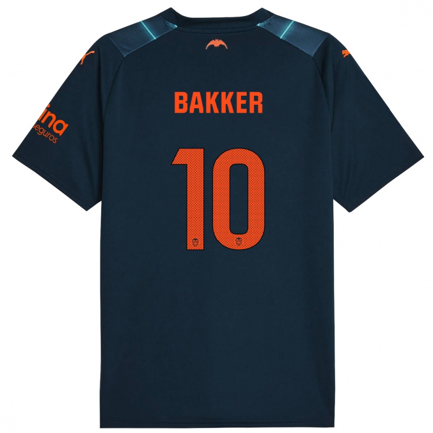 Mujer Fútbol Camiseta Linda Bakker #10 Azul Marino 2ª Equipación 2023/24 Perú