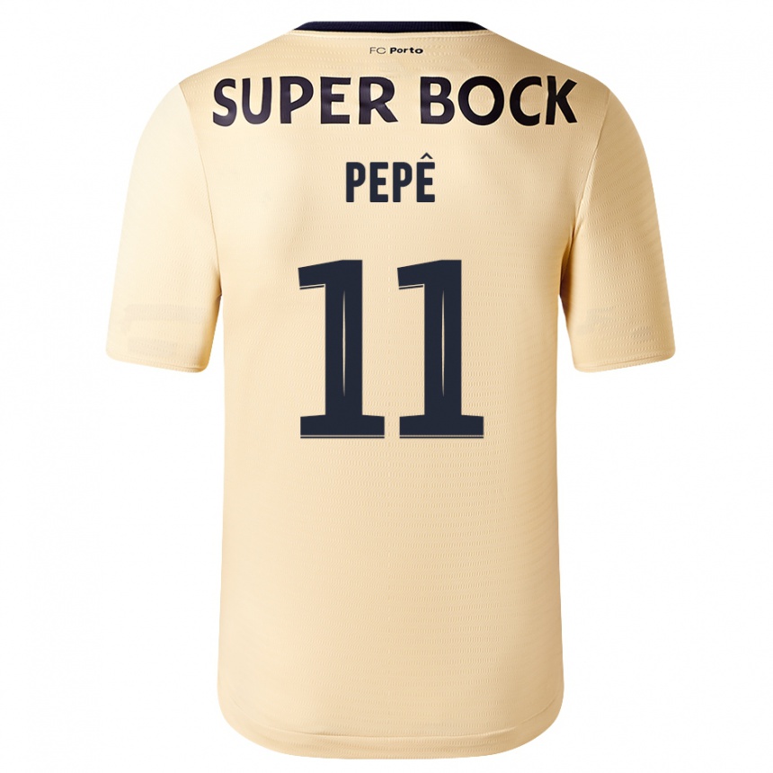 Mujer Fútbol Camiseta Pepê #11 Beige-Dorado 2ª Equipación 2023/24 Perú