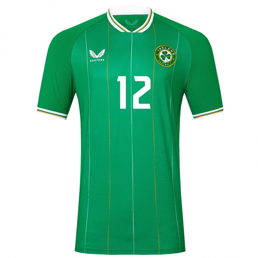 Niño Fútbol Camiseta Irlanda Gavin Hodgins #12 Verde 1ª Equipación 24-26 Perú