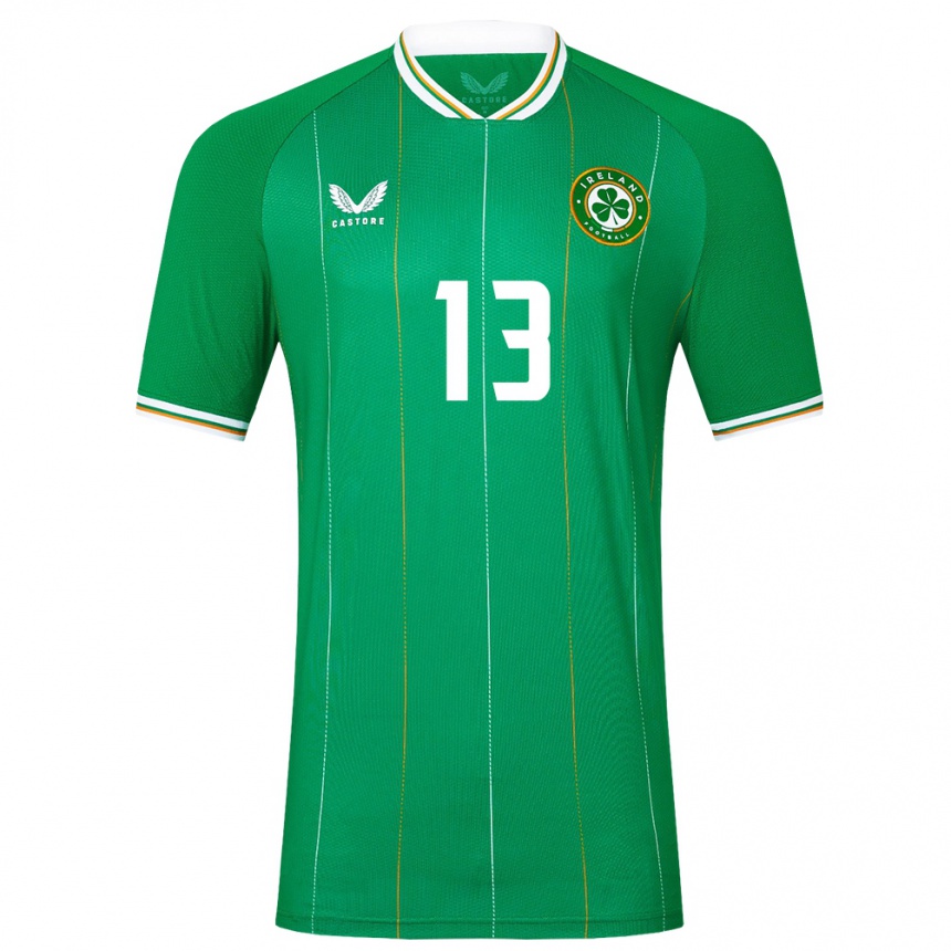 Niño Fútbol Camiseta Irlanda Mark Sykes #13 Verde 1ª Equipación 24-26 Perú