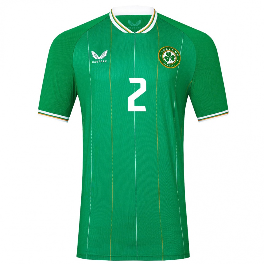 Niño Fútbol Camiseta Irlanda Matt Doherty #2 Verde 1ª Equipación 24-26 Perú