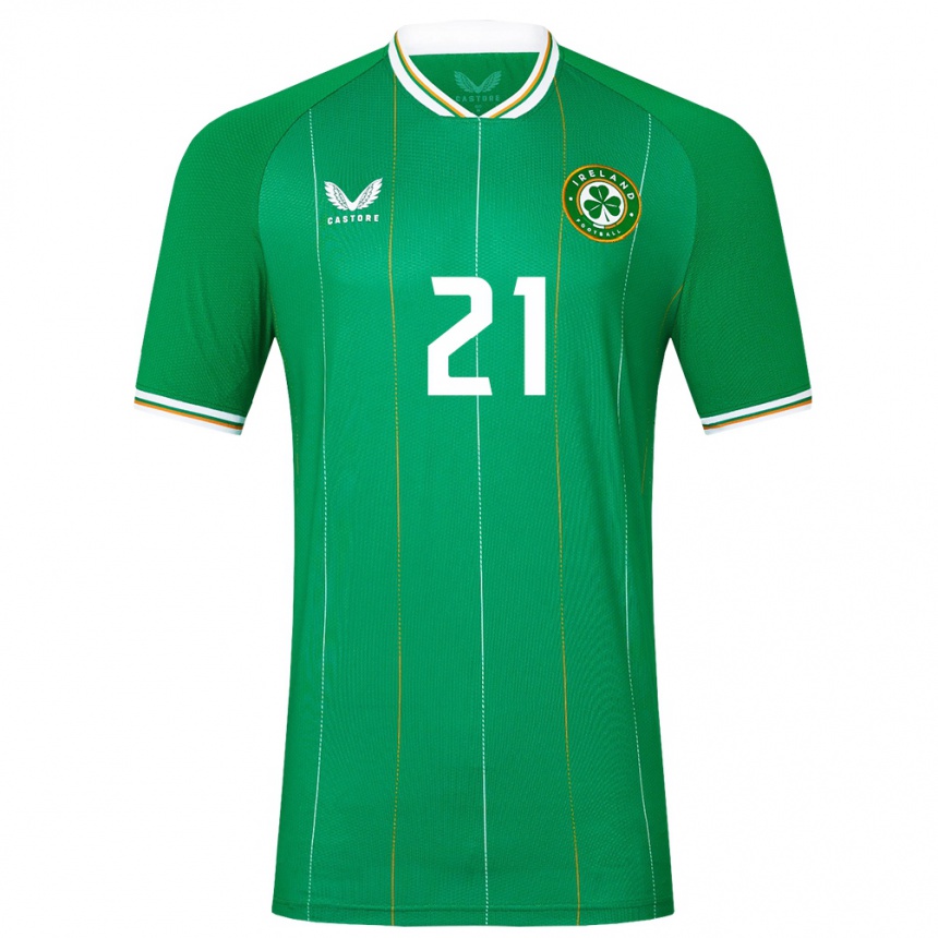 Niño Fútbol Camiseta Irlanda Andy Moran #21 Verde 1ª Equipación 24-26 Perú